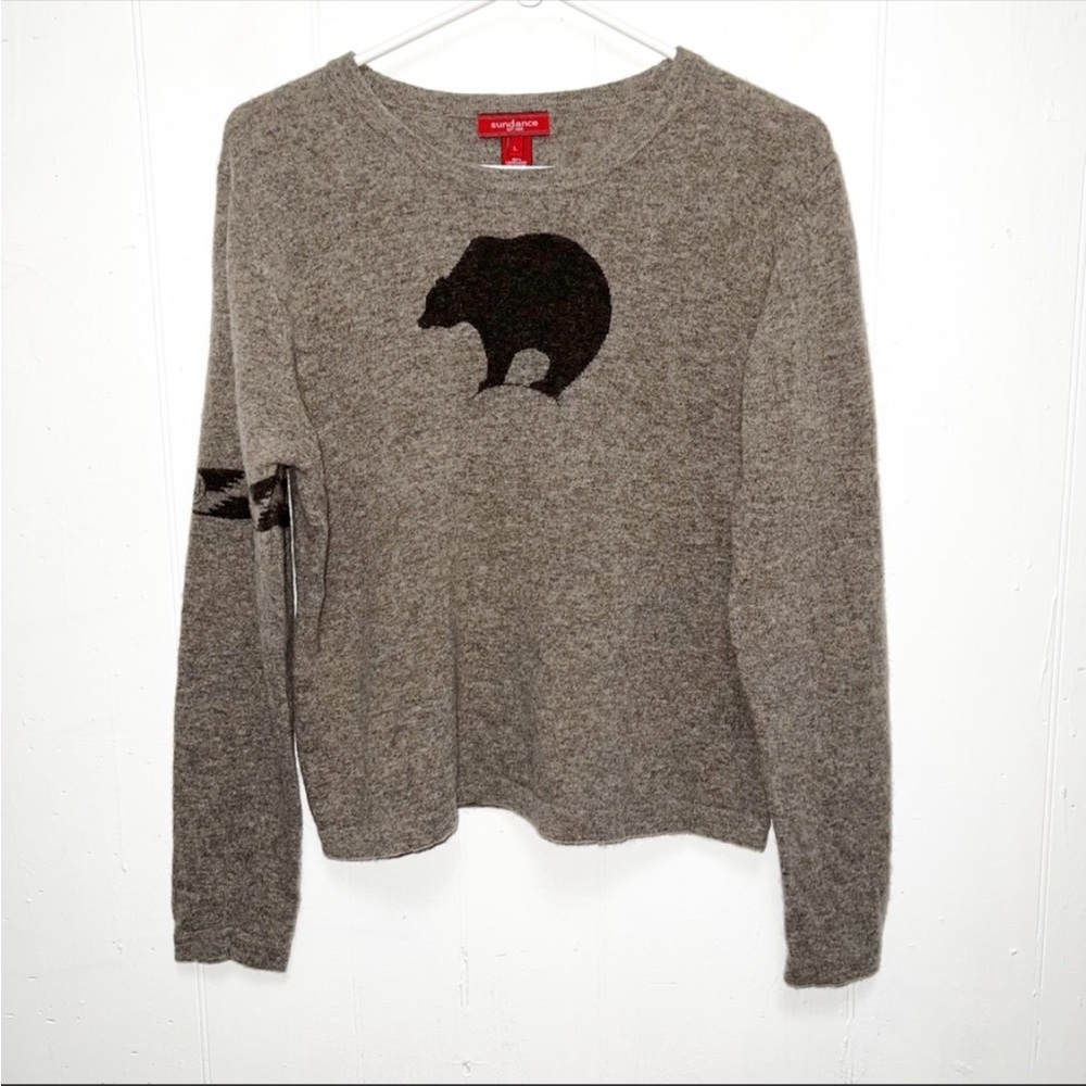 Sundance Brown Taupe Lambswool Bear Sweater🐻